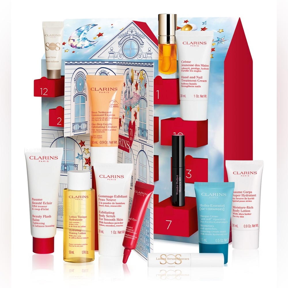 Clarins Skincare 12-Pc. House Advent Calendar Set | Brand New In Box